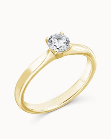 Diamantring Angelina 18K Gult Gull Naturlig Diamant 0.30 Carat - Forlovelsesringer & Gifteringer hos Vanbruun