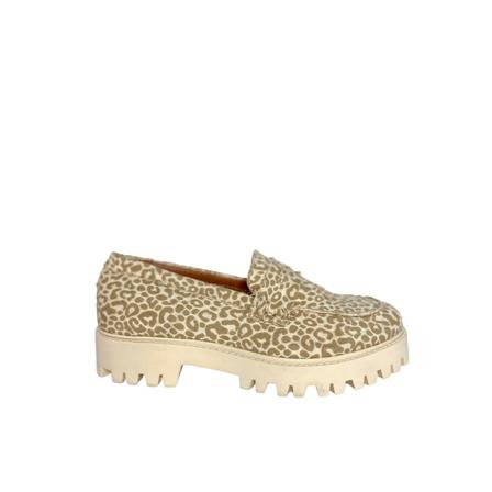 Dwrs, Milas - Loafers Beige, Dames, Maat:39 EU,leer,print