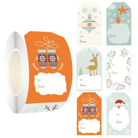50-250Pcs Merry Christmas Stickers Gift Name Tags Christmas decoraton Seal Label Cartoon Elk To From Gift packaging Stickers