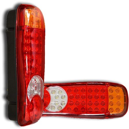 2 x 12V 46 SMD LED UNIVERSAL BAKLYKTA BAKRE MULTIFUNKTIONSLAMPOR FÖR LASTBIL FLAKVAGN SLÄPVAGN HUSBIL HUSBIL SKÅPBIL PICKUPBIL