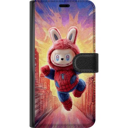 Kompatibelt Plånboksfodral till Samsung Samsung Galaxy A26 Sovande valp med glasögon på en bok mysigt varmt motiv med studiekänsla charmigt djurte