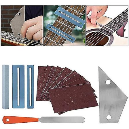 Guitar Reparationsværktøjssæt Fret Slibningsfil Rockerbeskyttere Papir