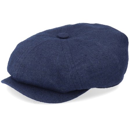 Stetson - Blå flatcap Caps - Hatteras Linen/Silk Navy Flat Cap @ Hatstore
