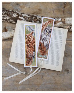 Broderikit Bogmærker Søde ugler 2-pak - Vervaco