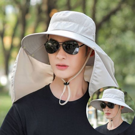 Sommerbøttehatt for menn utendørs solhatt KHAKI