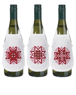 Kirjontapakkaus Hardanger Pulloessut Tähti 3/pak