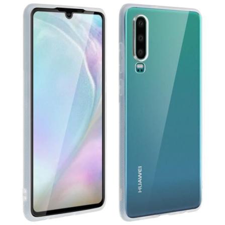 Huawei P30 Silikone Gel Cover + Sort hærdet glas skærmfilm