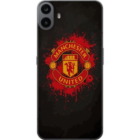 Kompatibelt Mobildeksel til Nothing Nothing CMF Phone 1 Manchester United logo i rød og gul farge med røff sportslig bakgrunn