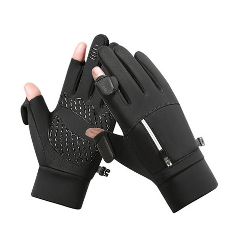 Herre- og dame Vinter Touchscreen Handsker – Kuldebestandige og Vindtætte, Fuld Hånddækning med Flip-Top Design, Strikket Stof, Til Cykling, Løb