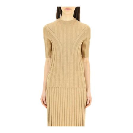 Loulou Studio amlia' silk linen knit top , Beige , Dames , Maat: S