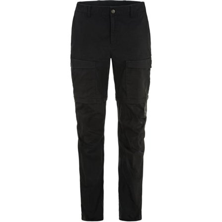 Fjällräven Women's Abisko Hybrid Trail Trousers Zip-off in Black, Bio-Baumwolle | Size: 34/Regular