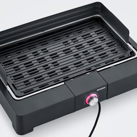 Severin - PG8567 - Elektrisk bordgrill, 2 200 W, gjuten aluminium gjutjärn, rök och luktvattenbehållare, NOI