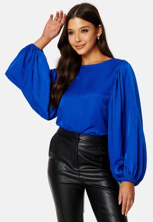 BUBBLEROOM Round Neck Balloon Sleeve Blouse Klær
