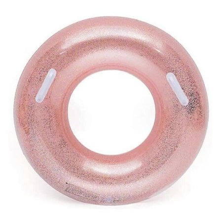 Oppustelig badering, oppustelig legetøj til poolparty, rund badering, poolsofa med håndtag, fortykket, pailletbadering, oppustelig rund