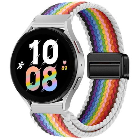 20mm 22mm Flätat Nylonarmband kompatibelt med Samsung Galaxy Watch 6 5 4 Magnetiskt Armbandsbälte Huawei Watch 4 Pro/GT3 Pro Amazfit GTR4 Band