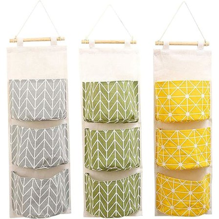 3 st Snygga Linnetyg Hängande Förvaringsväska Bakom Vikbar Vägg D