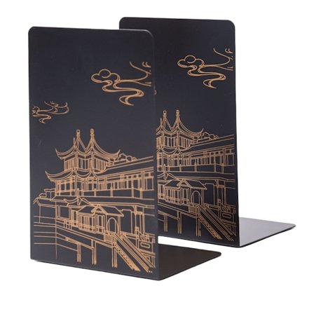 Bogstøtter i metal, L-formet (sæt med 2)