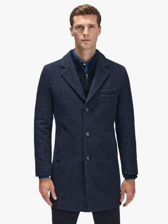 John Henric Men's Blå Frakke Uldmix Size 52