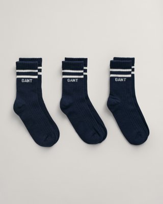 GANT - Ribbestrikkede tennissokker til barn evening blue