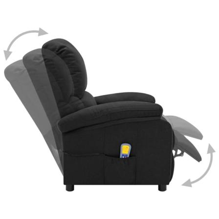 Vidaxl Elektrisk Massagefåtölj Svart Tyg Svart