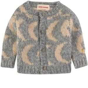 Kids - Bobo Choses Moon Printed Knit Cardigan Gray 12-18 Months - Jumpers and knitwear - 12-18 months - Grey