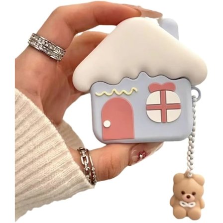 Sött tecknat motiv designat för AirPods 4-fodral och AirPods 4:e generationens fodral med aktiv brusreducering (2024) Skyddande skal med karbinhake