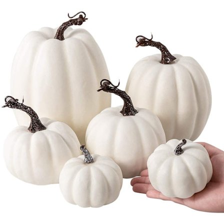 Thanksgiving Dekorationer Kunstige Græskar, Sæt med 12 Skum Lint, ZQKLA