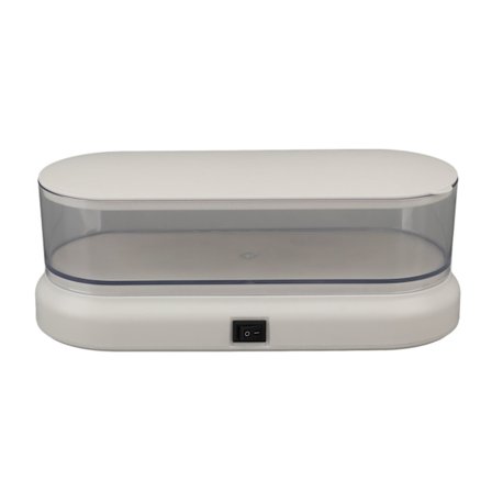 Mini Bærbar Ultralydsrenser Lav Støj til Smykker Briller Makeupbørster Hvid