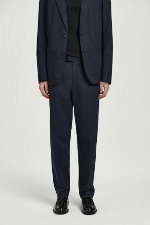 COS Men's Pantalone A Gamba Dritta In Cotone in Blu