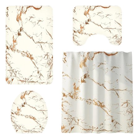 4x Tekstiler til Indretning af Badeværelse - Beige