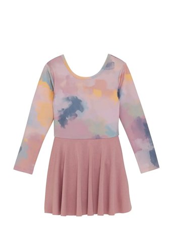 Gymsuit W. Skirt, Aop Pink Color Kids