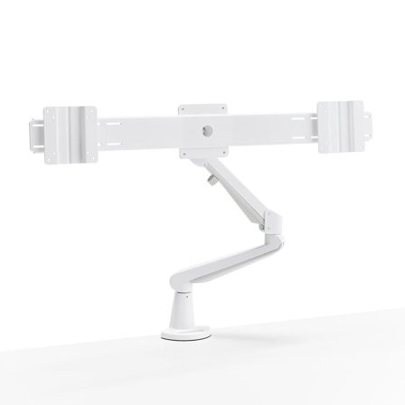 Monitor arm, double, rail, white