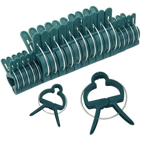 100 stk Hageplanteklemmer Gjenbrukbare Drivhus Hage Støtte Planteklemmer for Bed Vinranker Tomater Stengler (2 Størrelser)