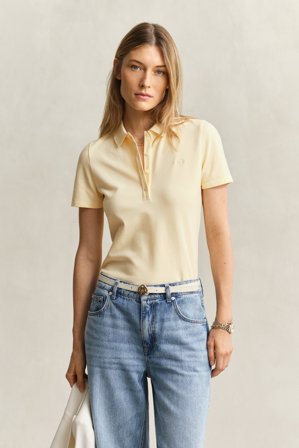 GANT Damen Slim Fit Piqué Poloshirt (L) Gelb
