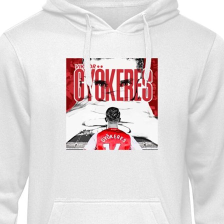 Barnehettegenser Arsenal Viktor Gyökeres - Fotballmotiv med trøye nummer 14 på arenaen