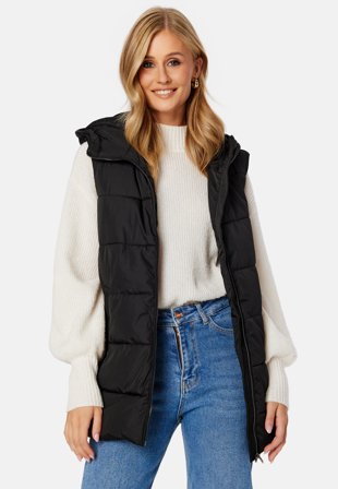 VILA Tate S/L Puffer Vest Black Klær