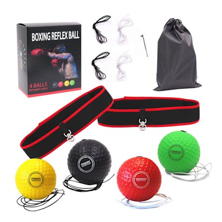 2/4 Ball Boxing Reflexer Ball Pannband Set Slitstarkt Lättspelande bollleksak för män Tonåring Barn