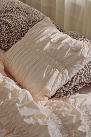 Staycation - Tyynynpäällinen Loosed puuvilla percale - Valkoinen - Tyynyliinat - 50X60 - - Homeroom