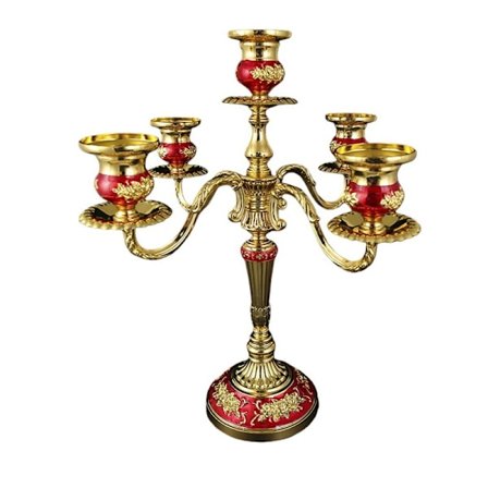 Europeisk Ljusstake med 5 Armar - Vintage Zinklegering Ljusstake för Romantisk Inredning