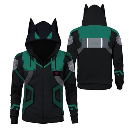 My Hero Academia Izuku Midoriya (Deku) cosplay outfit, unisex hættetrøje, sweater, BB sweater.