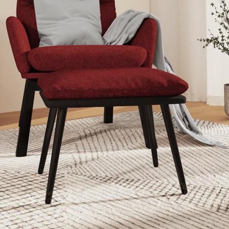 Vidaxl Fotpall Vinröd 45x29,5x39 Cm Tyg Och Konstläder Röd