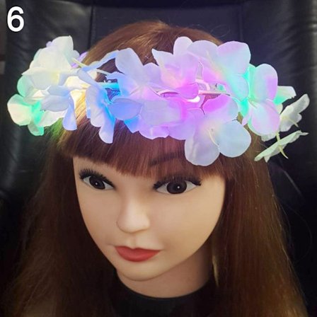 Glödande LED-krans Halloween Crown Flower 6 6