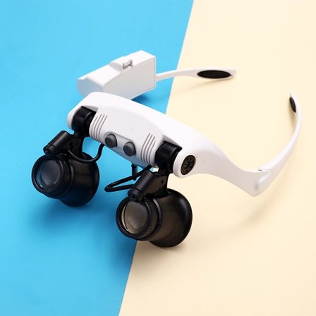 Huvudband Förstoringsglas med LED-ljus, Handsfree Förstoringsglas Ljus Utbytbart Objektiv