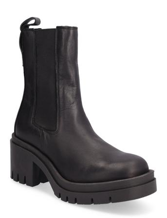 Slfsage Chelsea Leather Boot B Shoes Boots Ankle Boots Ankle Boot - Heel Musta Selected Femme