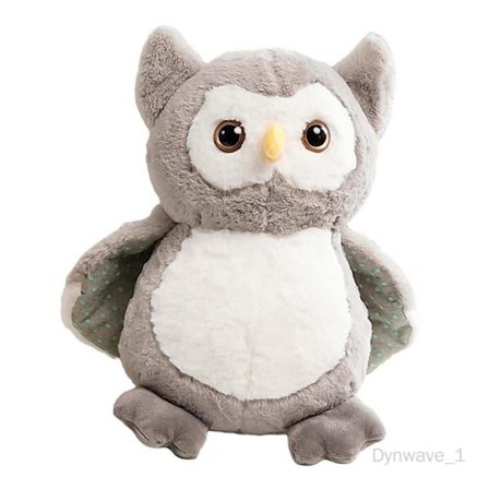 Barnas simulerte ugle plysjleketøy dekorativ statue grå 25cm