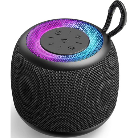 Bluetooth Högtalare Mini Portabel Trådlös Utomhushögtalare med RGB-ljus 360° Surround Stereo Bas Bluetooth V5.3 Små Fickduschhögtalare