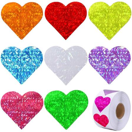500 stk. 1,5 tommer kærlighedsform valentins klistermærker lukning 8 designs gaver dekoration etiket klistermærke