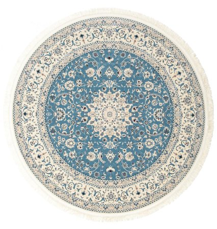 Medaljonkikuvioinen Nain Emilia Matot - Vaaleansininen Ø 200