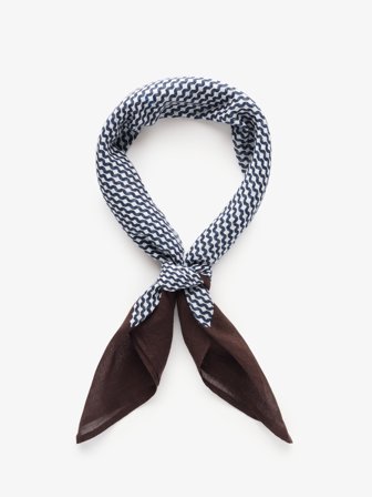 John Henric Men's Marineblaues & Braunes Bandana Size Onesize