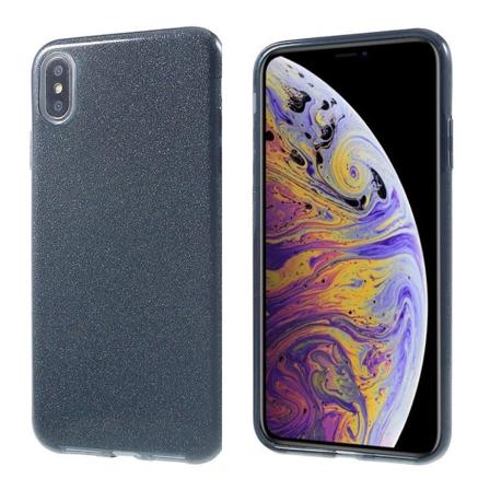 iPhone Xs Max silikooni muovinen vedenkestävä kimalteleva hybriidi suojakuori - Harmaa Silver grey
